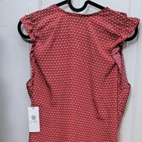 New Jessica Simpson Tops Casual Ruffle Short Sleeve V Neck - Picture 2 of 3